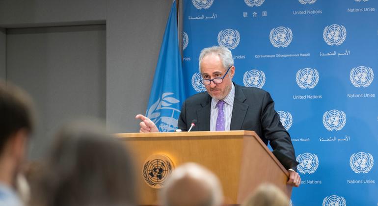 اقوام متحدہ کے ترجمان سٹیفن ڈوجیرک (فائل فوٹو)۔