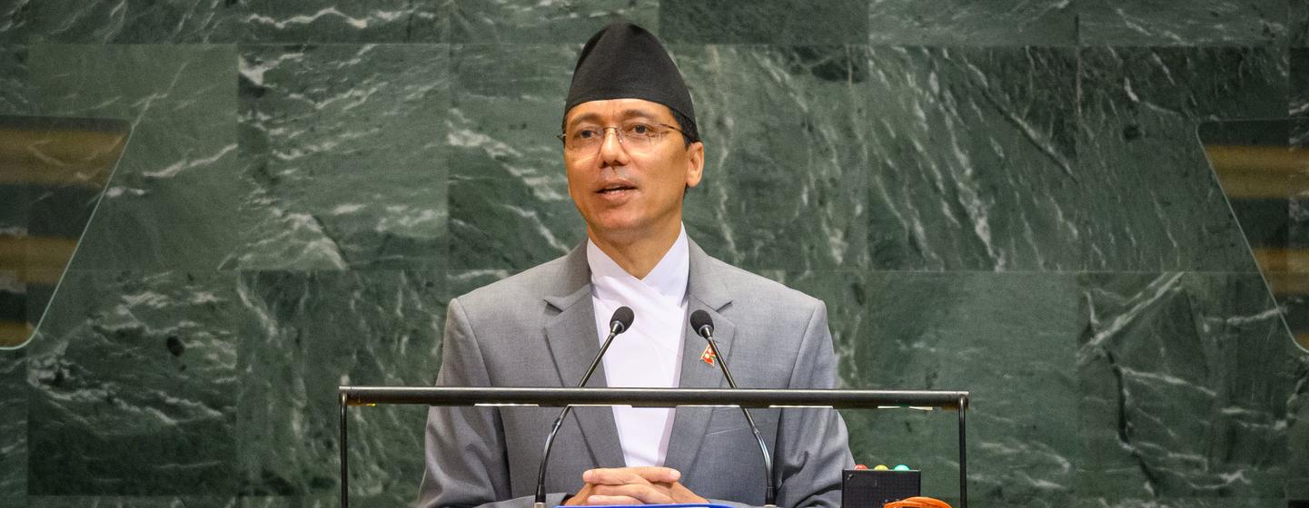 संयुक्त राष्ट्र नेपाल के स्थाई प्रतिनिधि लोक बहादुर थापा ने यूएन महासभा की वार्षिक जनरल डिबेट में अपना सम्बोधन दिया.