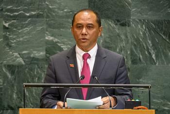 O discurso foi proferido pelo embaixador Dionísio Babo Soares, em nome do ministro dos Negócios Estrangeiros e Cooperação, Bendito dos Santos Freitas