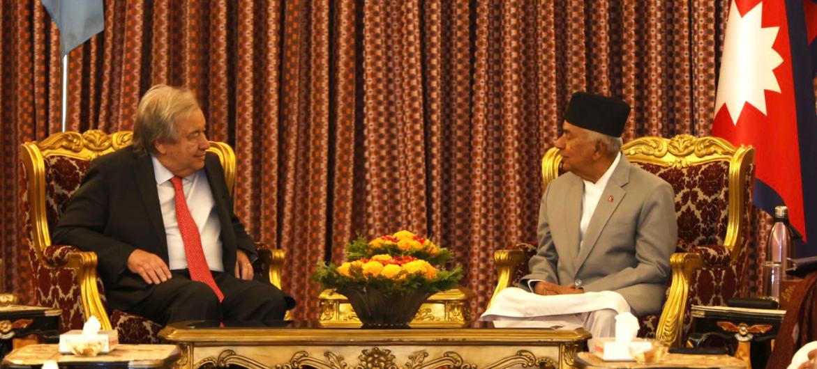 سیکرٹری جنرل انتونیو گوتیرش نے نیپالی صدر رامچندرا پوڈیل سے بھی ملاقات کی۔