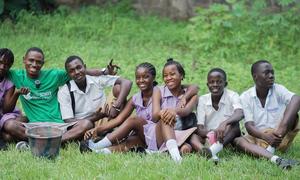 In Sierra Leone, young farmer and climate advocate Michael Nabieu (green t-shirt, second from the left) empowers students to turn waste into opportunity – advancing the spirit of social inclusion and sustainable development.