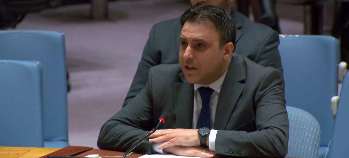 Majed Bamya, Deputy Permanent Observer of the Observer State of Palestine, addresses the Security Council.