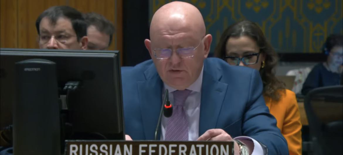 Vassily Nebenzia, Ambassador and Permanent Representative of Russia, addresses the Security Council.
