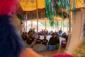 Занятие в летнем лагере Spilno.