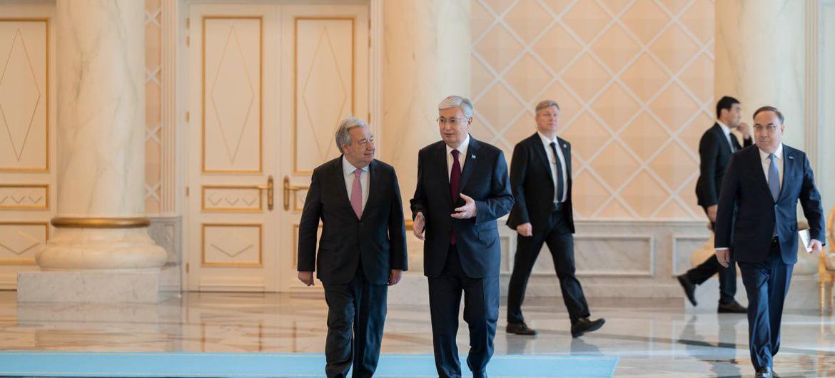Генсек ООН Антониу Гутерриш и президент Казахстана Касым-Жормарт Токаев.