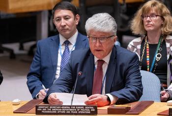 Miroslav Jenča, Assistant Secretary-General for Europe, Central Asia and Americas in the UN Departments of Political and Peacebuilding Affairs and Peace Operations, addresses the Security Council meeting on the situation in Bosnia and Herzegovina.