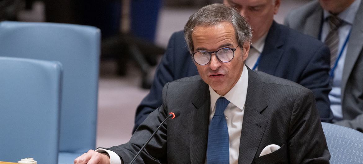 Rafael Mariano Grossi, chef de l'AIEA, devant le Conseil de sécurité.