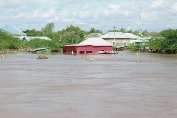 Photo d'archives de mai 2023, lorsque la ville de Beledweyne, en Somalie, a été inondée après le débordement de la rivière Shabelle.