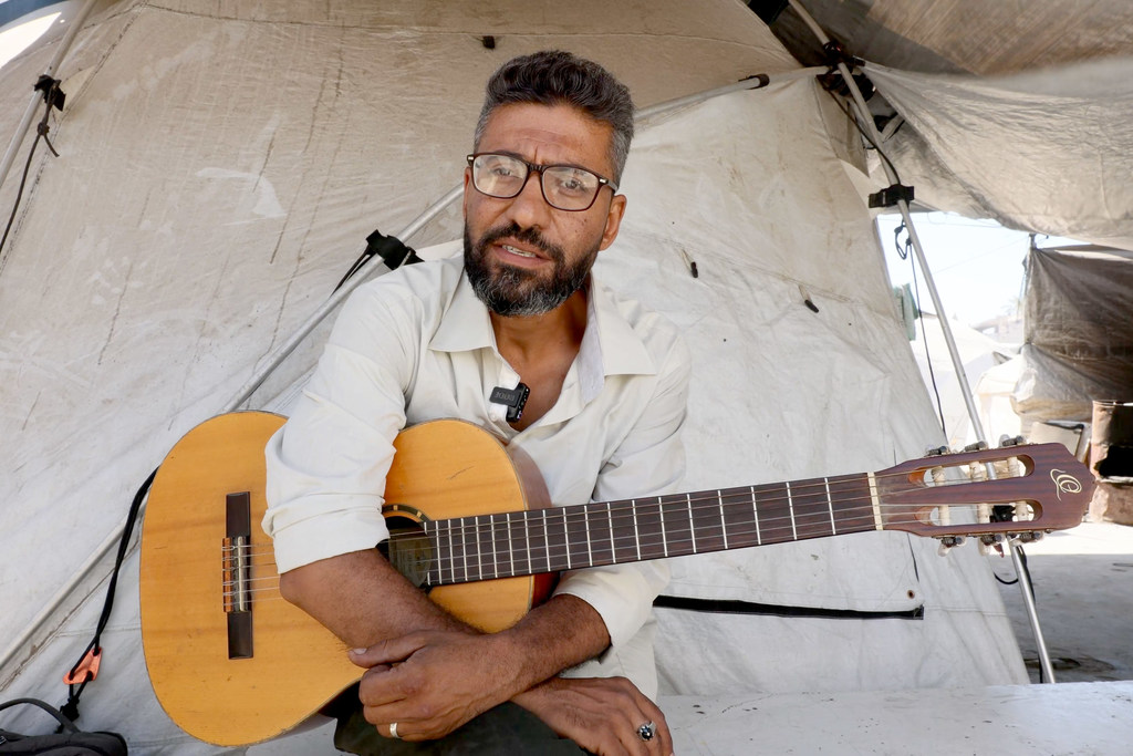 Ahmed Abu Amsha est professeur de musique au conservatoire Edward Said et coordinateur à Gaza Sud.