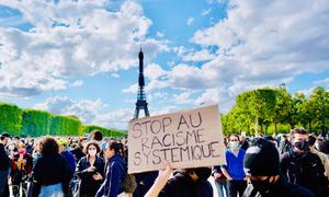 During a protest against racism in policing in France, a placard said "Stop to the systemic racism". (File, June 2020)