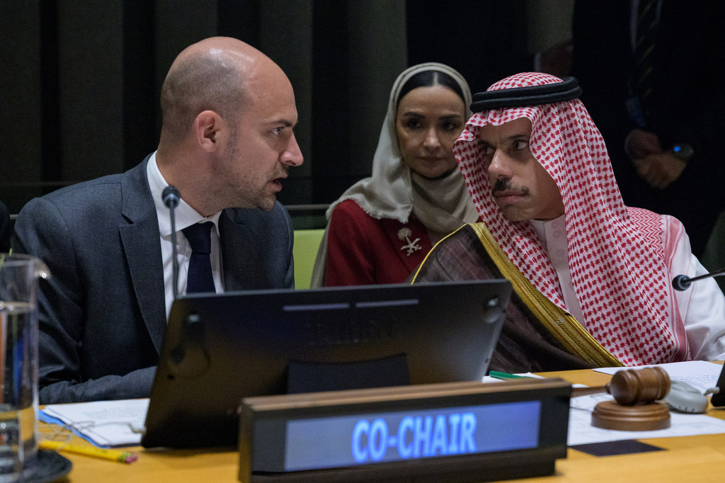 Wenyeviti wenza Ufaransa na Saudi Arabia wa Mkutano wa ngazi ya Juu kuhusu Suala  la Palestina