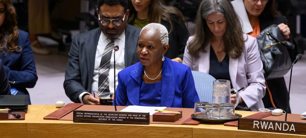Bintou Keita, Special Representative of the Secretary-General and Head of the UN Organization Stabilization Mission in the Democratic Republic of the Congo (MONUSCO), briefs Security Council members on the situation in the country.