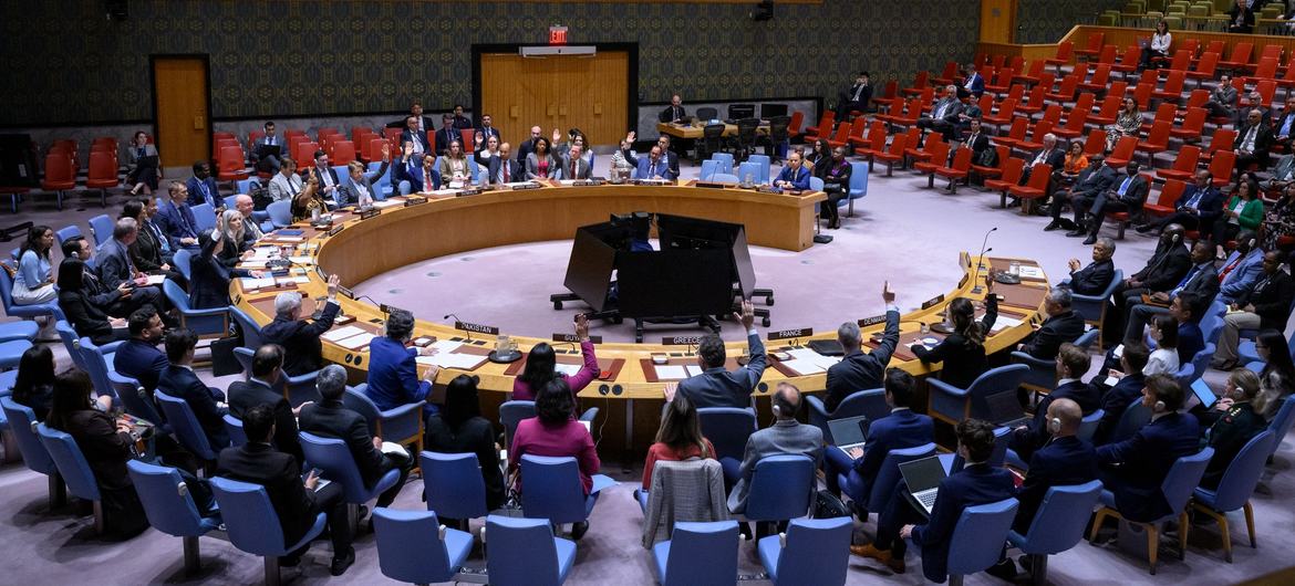 Security Council members vote on a draft resolution concerning a new gang suppression force in Haiti. Security Council members vote on a draft resolution concerning a new gang suppression force in Haiti.