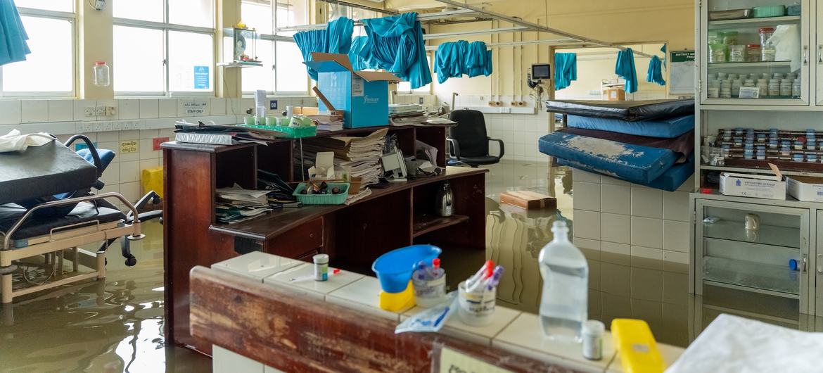 Floodwaters have entered several hospitals across Sri Lanka, further straining the health system.