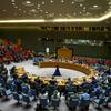 A wide view of the UN Security Council meets on the situation in the Middle East.