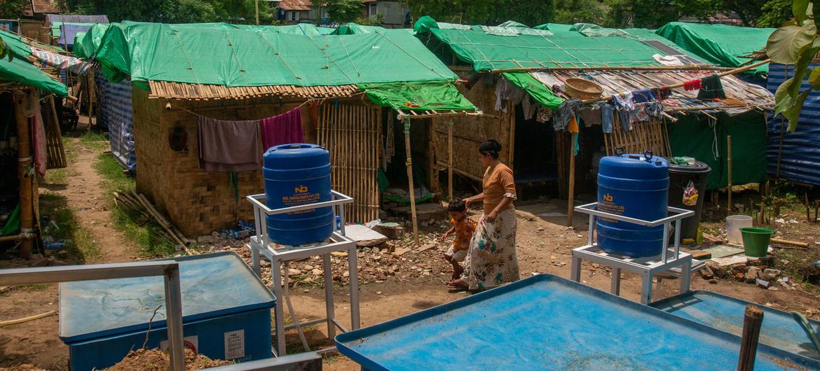 Disasters and fighting has forced millions across Myanmar to flee their homes in search of safety. Many shelter in IDP camps like this one in central Myanmar. Disasters and fighting has forced millions across Myanmar to flee their homes in search of safety. Many shelter in IDP camps like this one in central Myanmar.