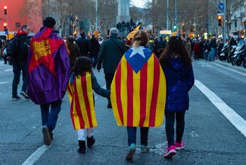 من الأرشيف: الاحتفال باليوم الوطني لكاتالونيا في برشلونة، إسبانيا. 