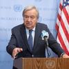 O secretário-geral da ONU, António Guterres, informa os repórteres sobre as suas próximas viagens