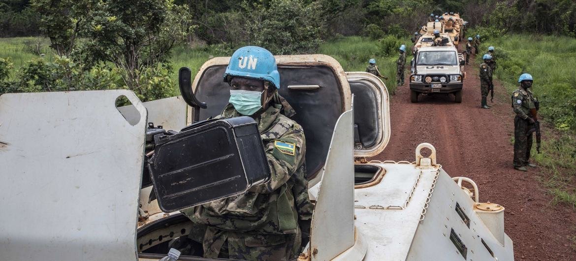 MINUSCA peacekeepers on patrol in Central African Republic