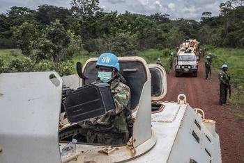 MINUSCA peacekeepers on patrol in Central African Republic