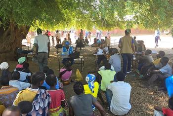 People who have fled following post-election violence in Mozambique  register for relief support in Nsanje District, Malawi.