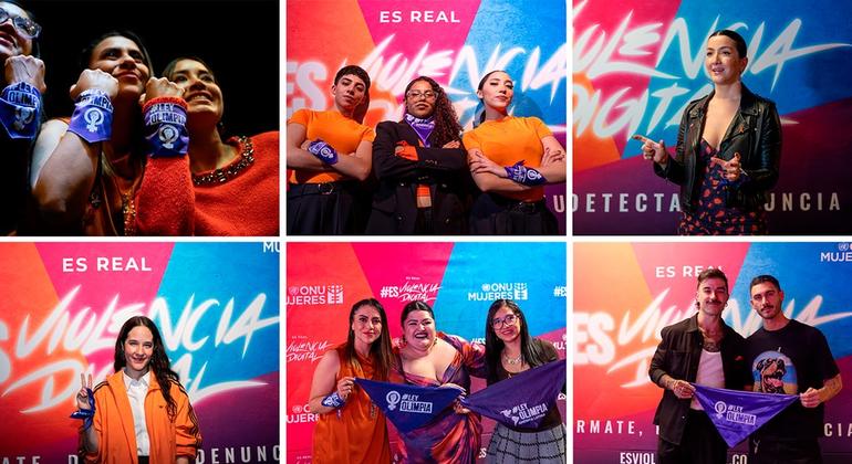 Artistas y activistas promueven la campaña “Es real. #EsViolenciaDigital”, noviembre 2025