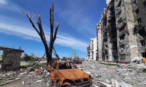 The southern Ukrainian port city of Mariupol, devastated after months of Russian bombardment, it was eventually occupied by Russian forces.