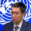 清华大学新闻与传播学院院长周庆安接受联合国新闻采访。