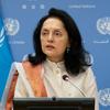 संयुक्त राष्ट्र में भारत के स्थाई मिशन की प्रमुख राजदूत रुचिरा काम्बोज, यूएन मुख्यालय में एक प्रैस वार्ता को सम्बोधित करते हुए.