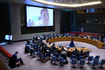 A wide view of the Security Council as it meets on the situation of piracy and armed robbery at sea in the Gulf of Guinea and its underlying causes. 