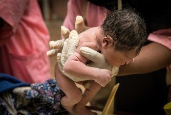 一名“新年宝宝”在马里中部的一家医疗中心内降生。(2020年1月图片）