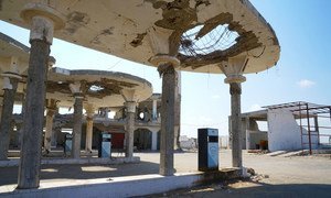 A gas station in the outskirts of Aden destroyed by airstrikes. (file)