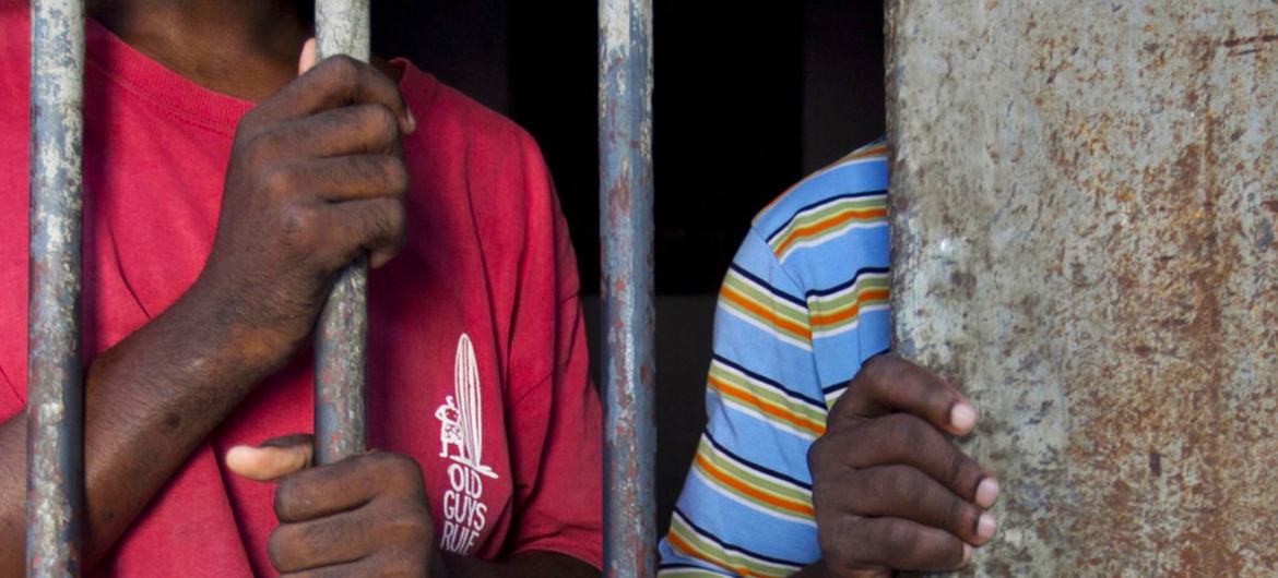 People detained in a prison in Haiti