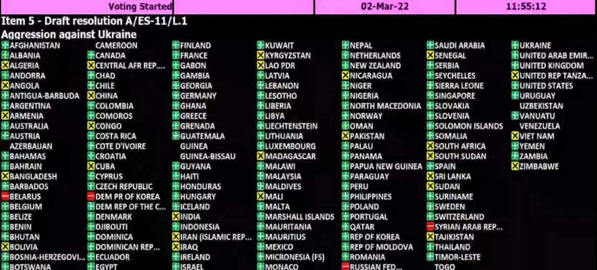 Resolução foi aprovada por 141 votos a favor, 5 contra e 35 abstenções
