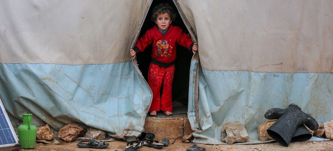 A child living in an IDP camp in northwestern Syria.