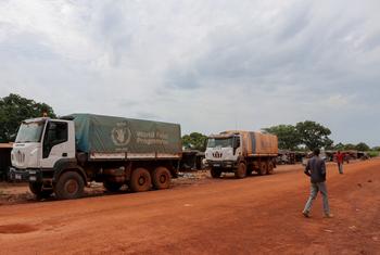 World Food Programme trucks deliver aid in South Sudan (file).