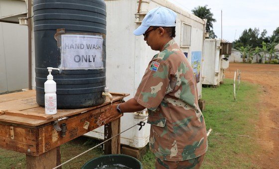 UN peacekeepers in the Democratic Republic of the Congo are practicing safe hand-washing in order to prevent the  spread of the coronavirus.