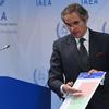 IAEA Director General Rafael Mariano Grossi briefs the press (file photo).