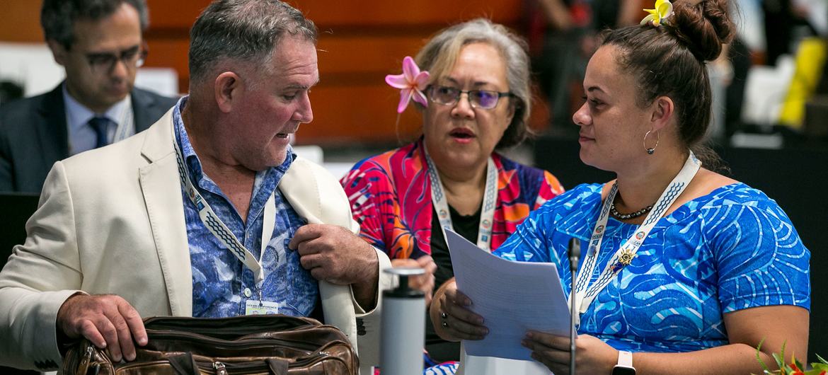 Participants at the United Nations Ocean Conference in Lisbon, Portugal.