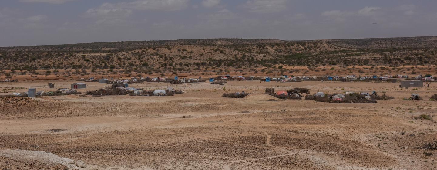 Une vue du camp pour personnes déplacées de Karashal dans la région de Sool, en Somalie. (5 juin 2022).