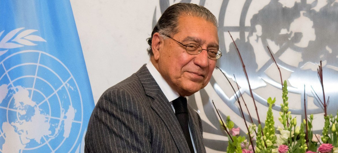 联合国第76任经社理事会主席、巴基斯坦常驻联合国代表阿克拉姆（Munir Akram）。