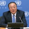 مندوب الصين الدائم لدى الأمم المتحدة في مؤتمر صحفي بمناسبة تسلم بلاده رئاسة مجلس الأمن
