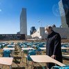 Secretary-General António Guterres attends the unveiling of the installation ‘Pandemic Classroom’ at UN Headquarters to call attention to the need for governments to prioritize the reopening of schools.