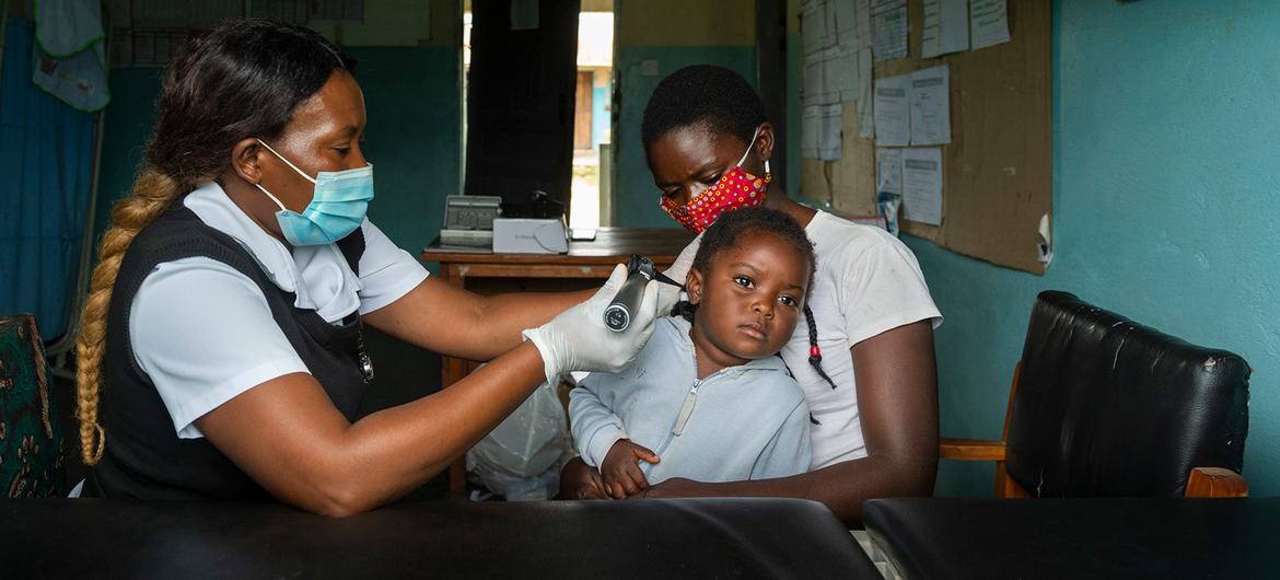 Ear and hearing care in a clinic in Zambia.