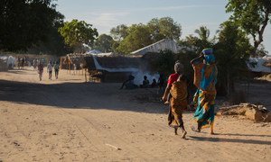 Two women walk at an IDP camp in Cabo Delgado, Mozambique. (file photo)