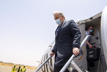 UN Secretary-General António Guterres arrives in Niamey, Niger, on a  three-nation tour of West Africa.