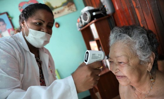 Doctors and nurses during have been raising awareness about a COVID-19 during a house-to-house campaign in the Cuaricao neighbourhood of Caracas.