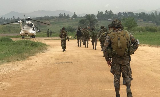 Guatemala and Bangladesh contingents of the UN peacekeeping mission in the Democratic Republic of the Congo patrol Ituri province in the east of the country. (file)  