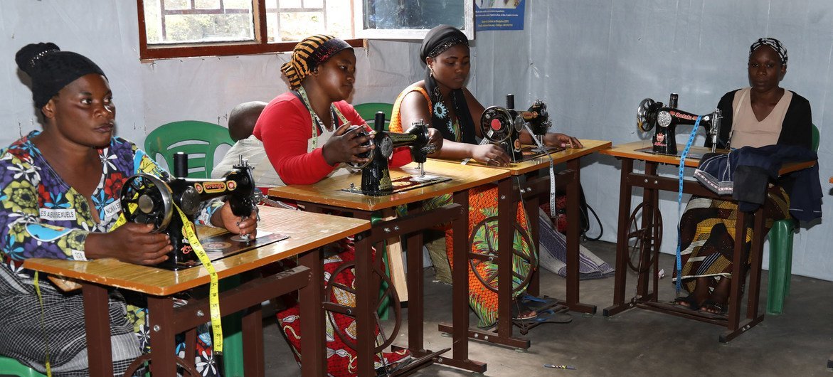 The UN Trust Fund in support of victims of sexual exploitation and abuse has supported women in the Democratic Republic of the Congo receive vocational trainings like sewing.