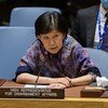 من الأرشيف: إيزومي ناكاميتسو، الممثلة السامية لشؤون نزع السلاح، تطلع مجلس الأمن على الوضع في الشرق الأوسط (سوريا).